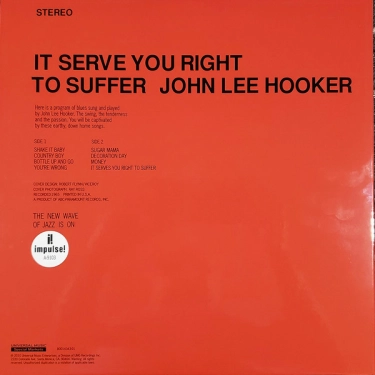 John Lee Hooker — It Serve You Right to Suffer (1LP)