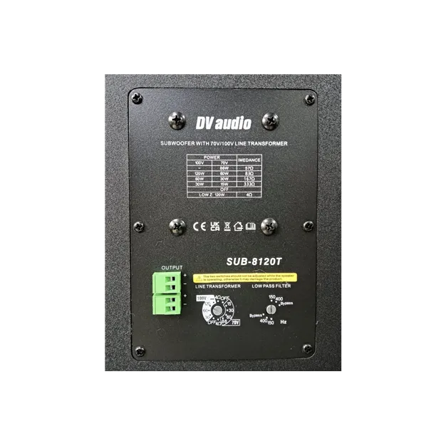 Пасивний сабвуфер DV audio SUB-8120TB, 120 Вт