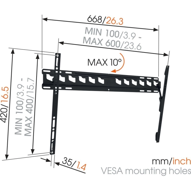 Настінний кронштейн Vogel's для LED MA4010 Black