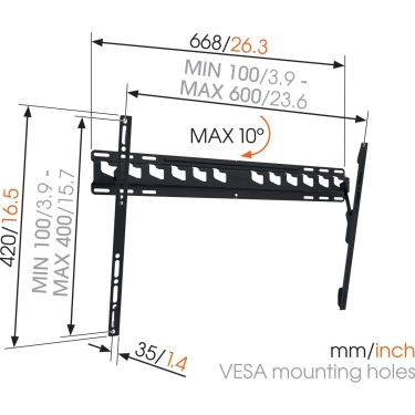Настінний кронштейн Vogel's для LED MA4010 Black