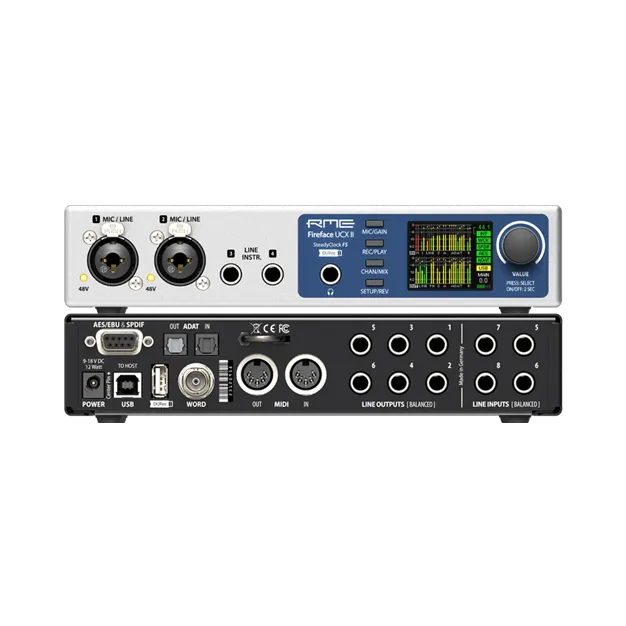 RME Fireface UCX II — передня та задня панелі
