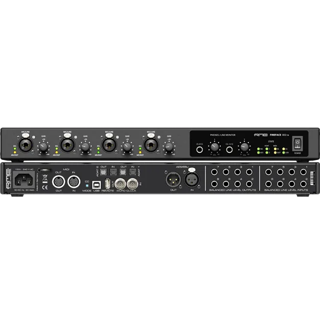 RME Fireface 802 FS AE — передня та задня панелі