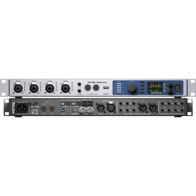 RME Fireface UFX III — передня та задня панелі