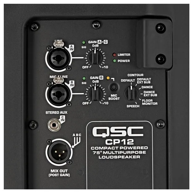 QSC CP12 — роз’єми та підключення