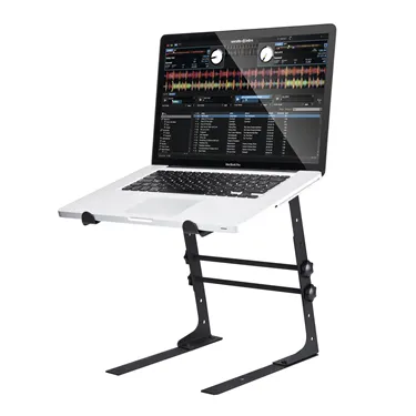 Підставка Reloop Laptop Stand V.2 для ноутбука, чорна — з ноутбуком, ноутбук не входить