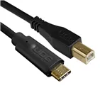 USB-кабель UDG Ultimate USB 2.0 C-B Black 1,5 м U96001BL — штекери USB-C та USB-B
