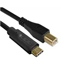 USB-кабель UDG Ultimate USB 2.0 C-B Black 1,5 м U96001BL — штекери USB-C та USB-B