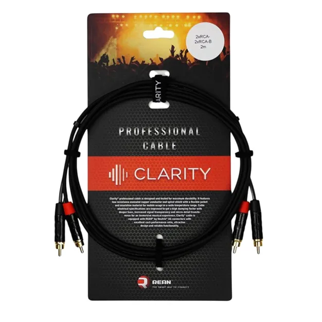 Аудіокабель Clarity 2xRCA-2xRCA-B/2m — загальний вигляд