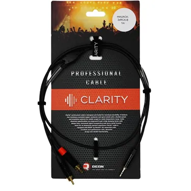 Аудіокабель Clarity miniJACK-2xRCA-B/1m — загальний вигляд
