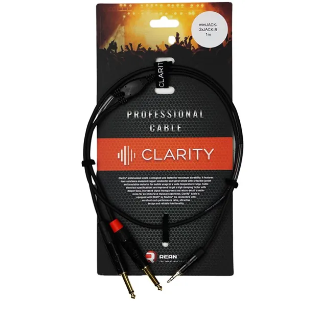 Аудіокабель Clarity miniJACK-2xJACK-B/1m — точна модель і довжина, пакування