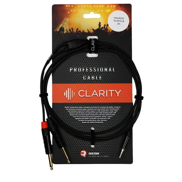 Аудіокабель Clarity miniJACK-2xJACK-B/2m — точна модель і довжина, пакування