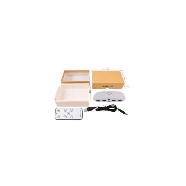 Комутатор 3x1 (switch) HDMI сигналу V2.0 4К AirBase K-SW31WT4K