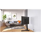 Vogel's TVS 3690, чорний — вигляд ззаду з телевізором — приклад установлення