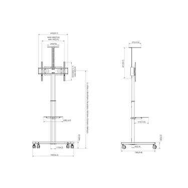 Vogel's ESSENTIAL T1031, чорний — розмірна схема