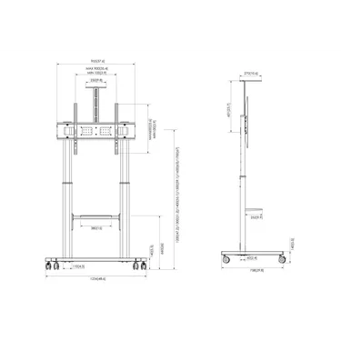 Vogel's ESSENTIAL T1041, чорний — розмірна схема