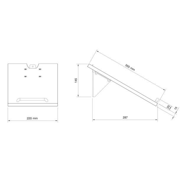 Полиця для стійки SMS Angled Shelf M/L Grey