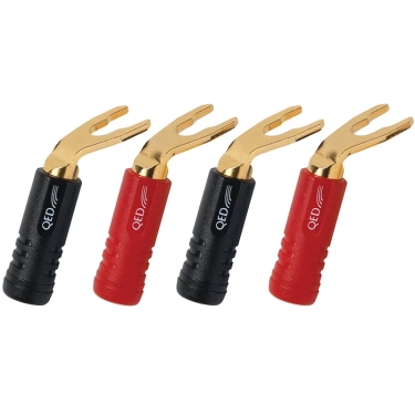 Акустичні роз’єми QED SCREWLOC ABS DUO SPADE 2RED 2BLK