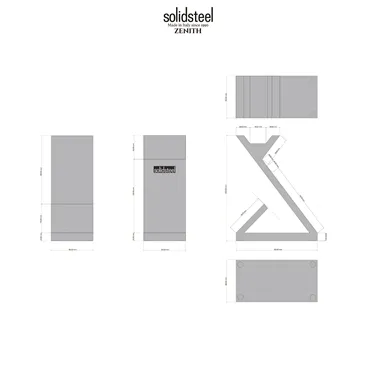 Підставка для навушників Solidsteel Zenith — креслення з розмірами