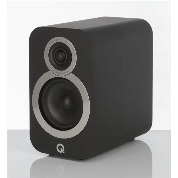 Полична акустична система Q Acoustics 3010i, чорна Carbon Black — вигляд під кутом
