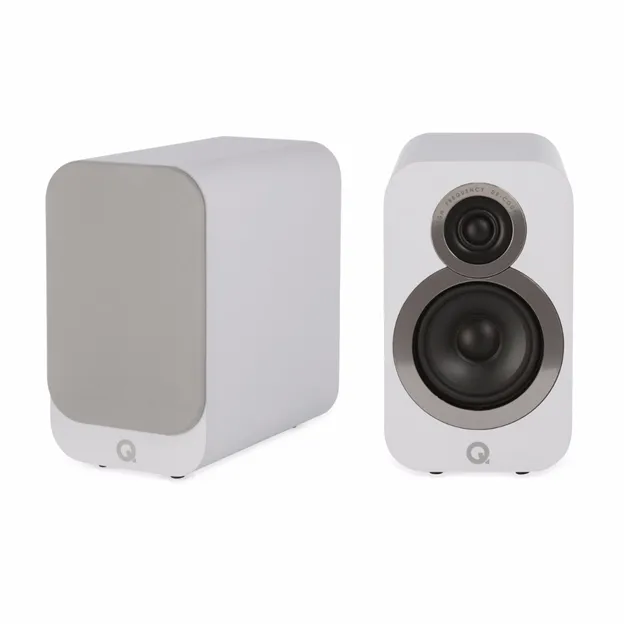 Полична акустична система Q Acoustics 3010i, біла Arctic White — загальний вигляд пари