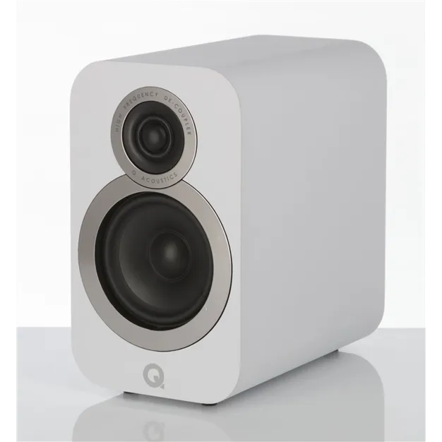 Полична акустична система Q Acoustics 3010i, біла Arctic White — вигляд під кутом