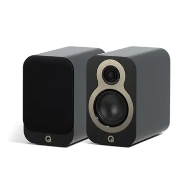 Полична акустична система Q Acoustics 3010c, чорна Satin Black — загальний вигляд пари