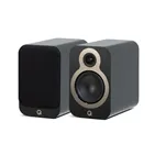 Полична акустична система Q Acoustics 3020c, чорна Satin Black — загальний вигляд пари