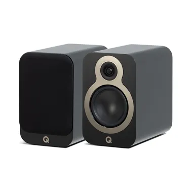 Полична акустична система Q Acoustics 3030c, чорна Satin Black — загальний вигляд пари