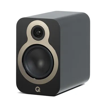 Полична акустична система Q Acoustics 3030c, чорна Satin Black — вигляд під кутом
