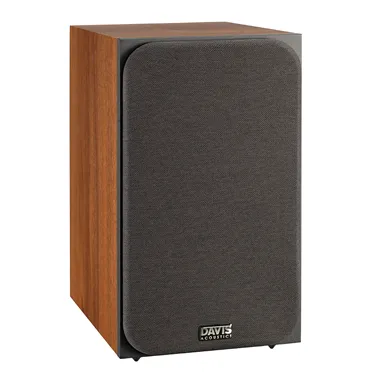 Полична акустична система Davis Acoustics Ariane 2, темний горіх — вигляд із захисною решіткою