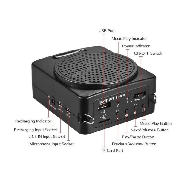Портативна акустична система для посилення голосу E180M