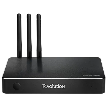 Медіаплеєр R_volution PlayerMini — вигляд зі встановленими антенами
