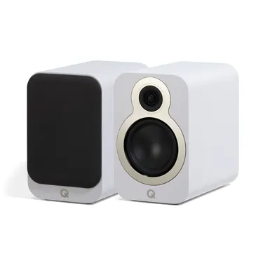 Полична акустична система Q Acoustics 3030c, біла Satin White — загальний вигляд пари