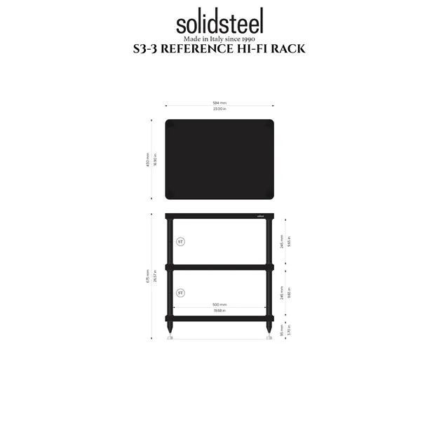 Solidsteel S3-3 Black — схема розмірів