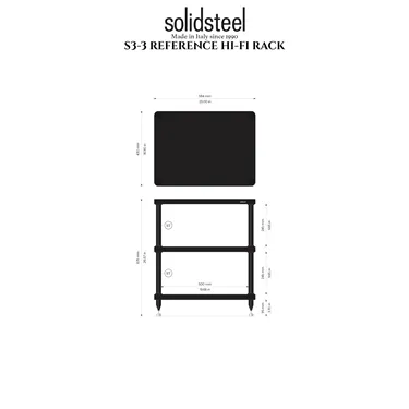 Solidsteel S3-3 Walnut — схема розмірів