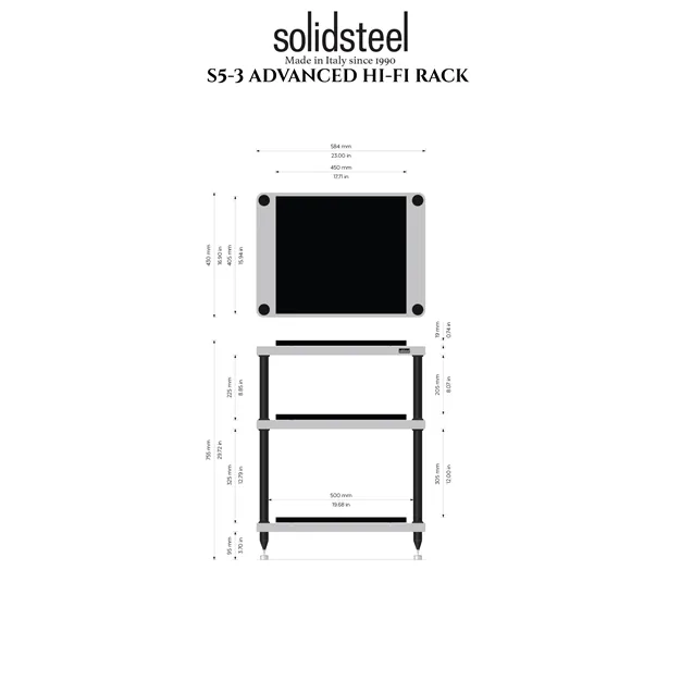 Solidsteel S5-3, чорний — креслення з розмірами