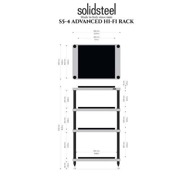 Solidsteel S5-4, чорний — креслення з розмірами