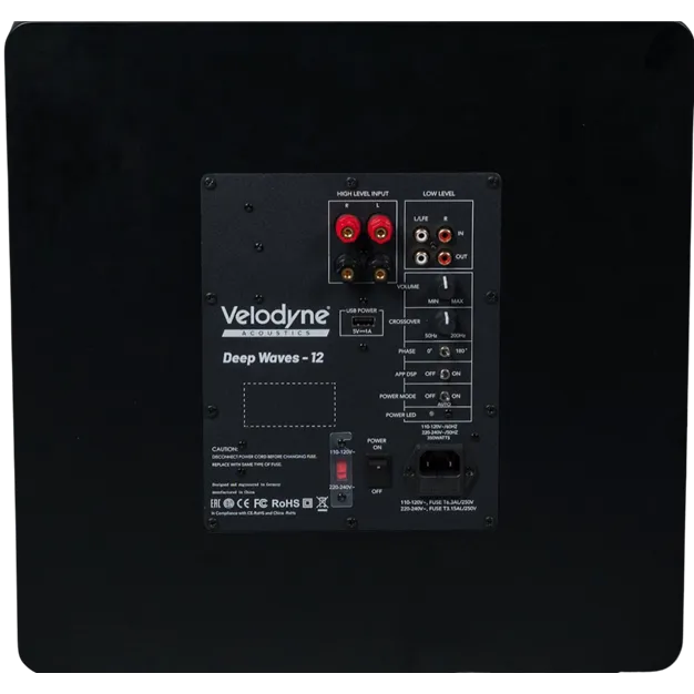 Velodyne Deep Waves 10, чорний — задня панель