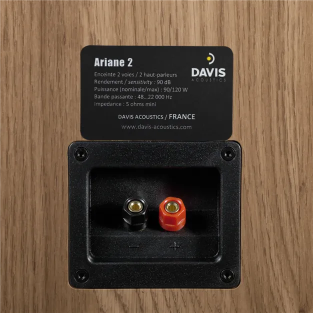 Davis Acoustics Ariane 2, світлий дуб — роз’єми підключення