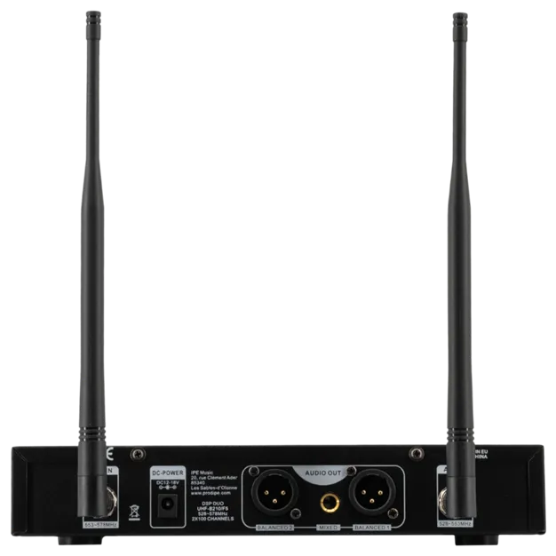 Prodipe UHF B210 DSP Headset Duo F5 — вигляд ззаду