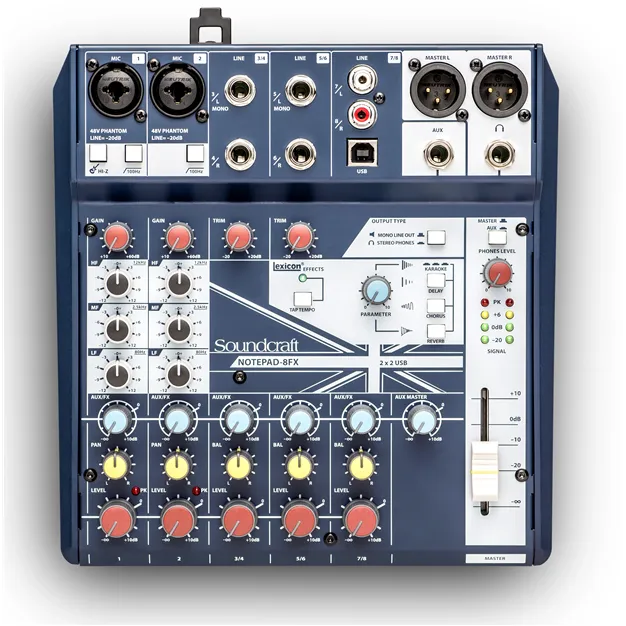 Soundcraft Notepad-8FX — вигляд зверху