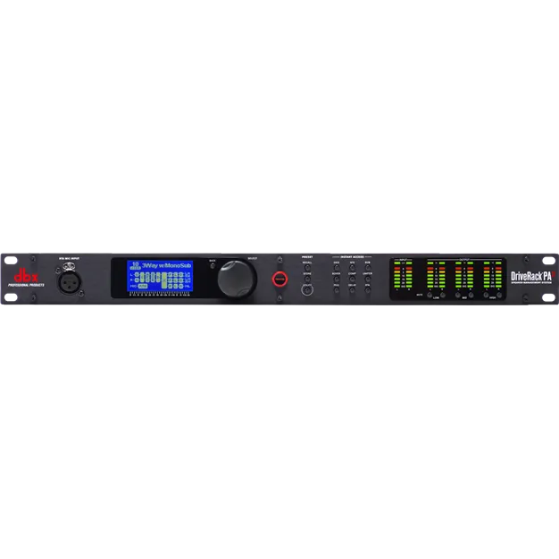 dbx DriveRack PA2 — вигляд спереду