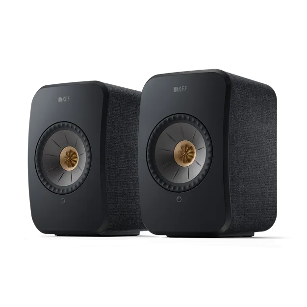 KEF LSX II Carbon Black — вигляд спереду