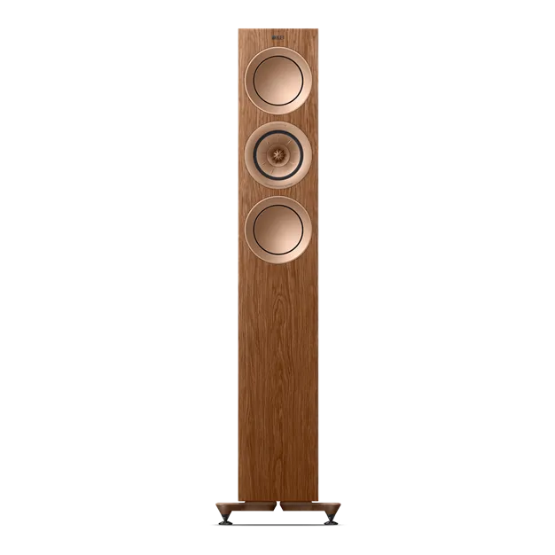 KEF R5 Meta Walnut — вигляд спереду