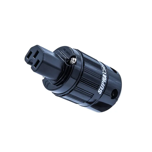Supra Mains Plug C-15 RH-IEC Black Bulk — вигляд з боку контактів