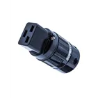 Supra Mains Plug C-19 RH-IEC Black Bulk — вигляд з боку контактів