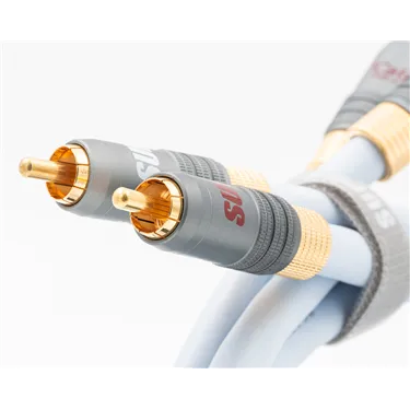 Supra XL Annorum Interconnect RCA 0.8 m Ice Blue — роз’єми великим планом