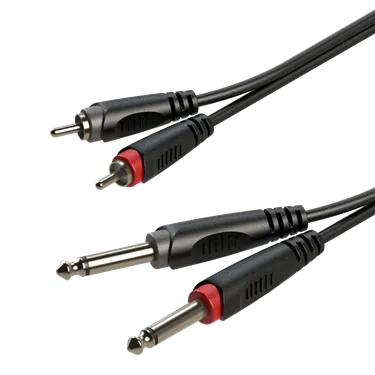 Roxtone RACC150L3 — кабель 2×RCA – 2×Jack 6,3 мм Mono, 3 м