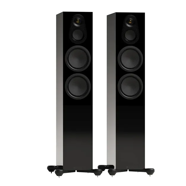 Monitor Audio Silver 300 8G High Gloss Black — пара, вигляд під кутом