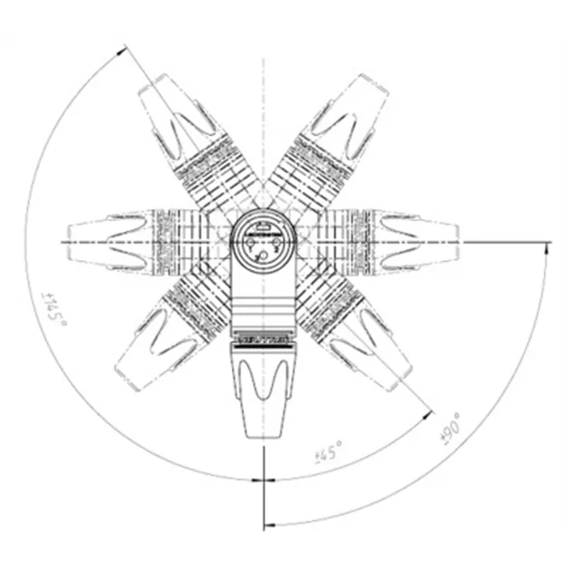 Neutrik NC3MRX - схема положень кабельного вводу